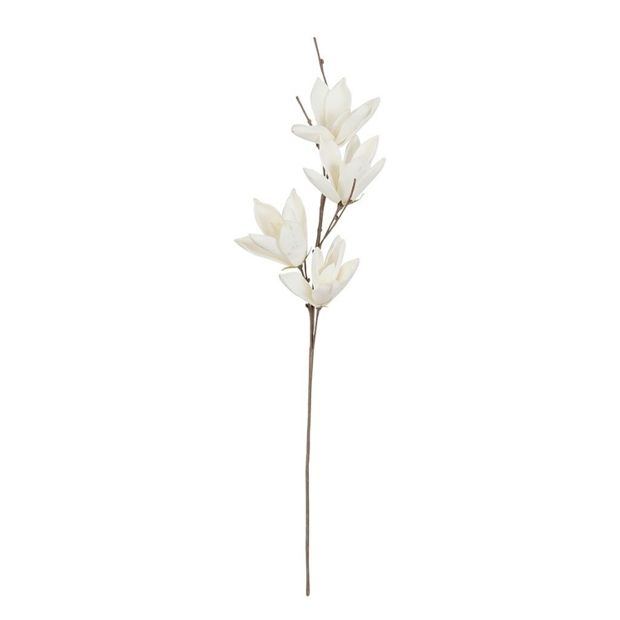 Coin Des Fleurs Fabrique De Styles | Fleur Magnolia Blanc Casse H115Cm Eva+Fil De Fer