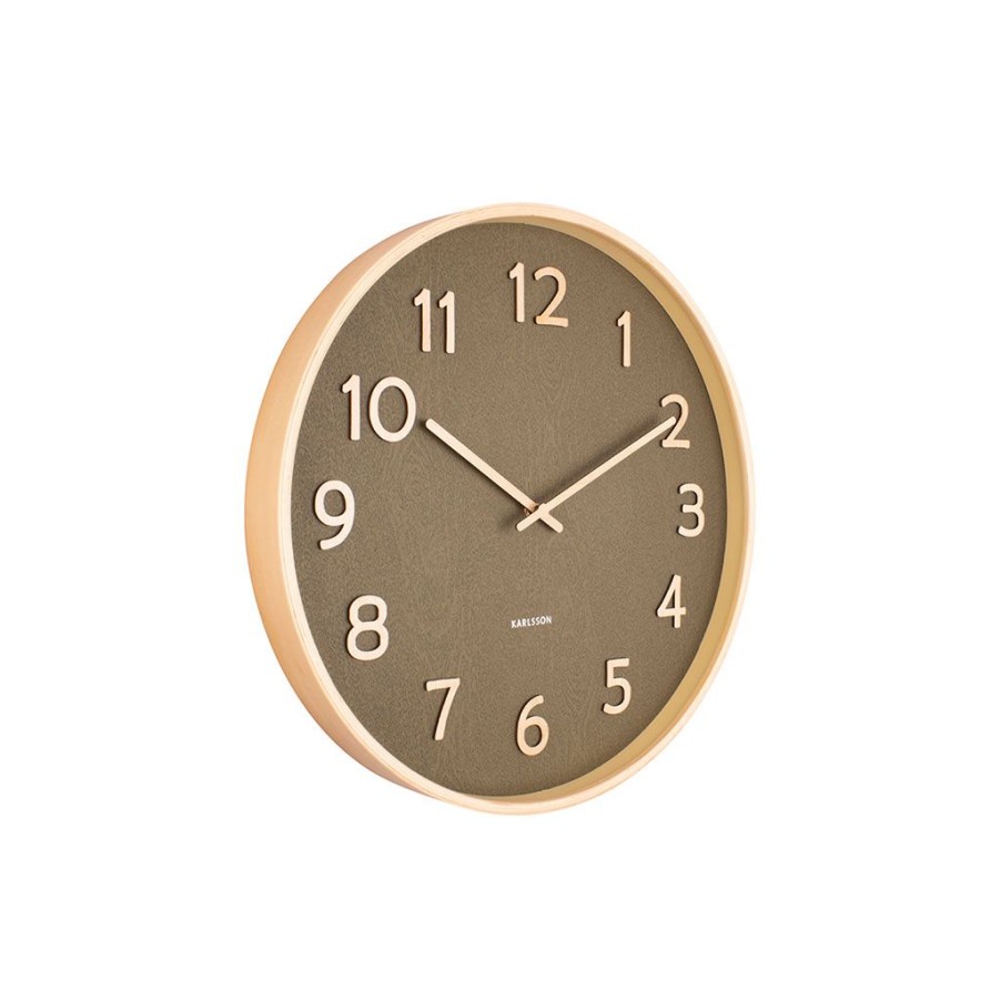 Deco Fabrique De Styles Horloges | Horloge Grain De Bois Pur Vert Mousse D40Cm