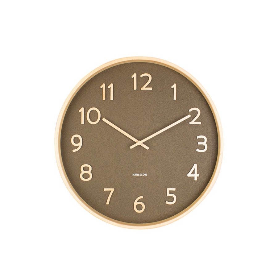 Deco Fabrique De Styles Horloges | Horloge Grain De Bois Pur Vert Mousse D40Cm