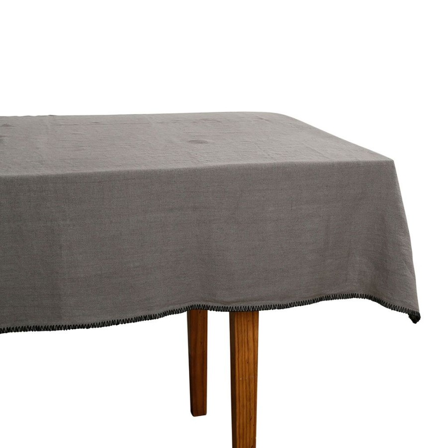 Textiles Fabrique De Styles Chemins De Table | Chemin De Table Letia Granit 50X145Cm 100% Lin Lave