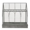 Deco Fabrique De Styles Petits Objets Deco | Deco Serre Codette Gris En Fer, Verre (Grand Modele)