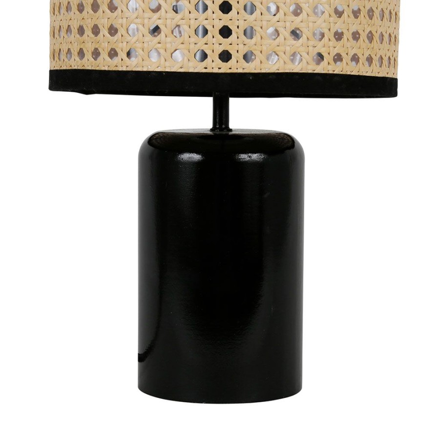 Luminaires Fabrique De Styles | Lampe A Pose Cannage H35.5Cm Noir - Solor