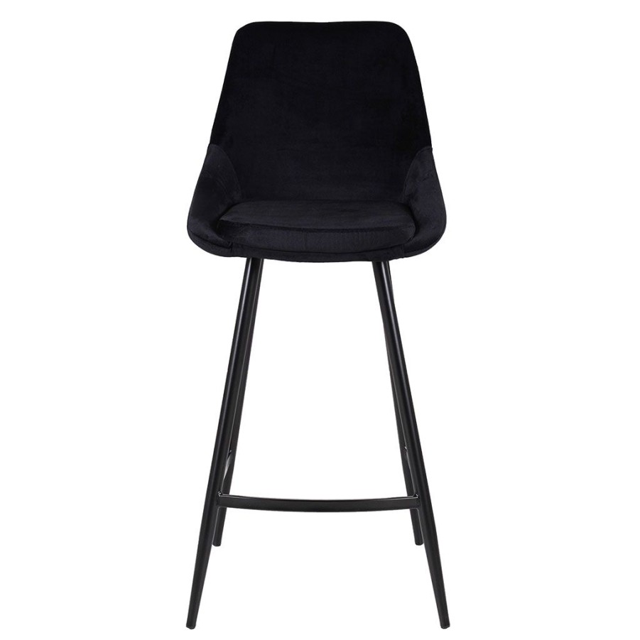 Meubles Fabrique De Styles Tabourets Et Chaises De Bar | Chaise De Bar En Velours Cotele Noir - Ben