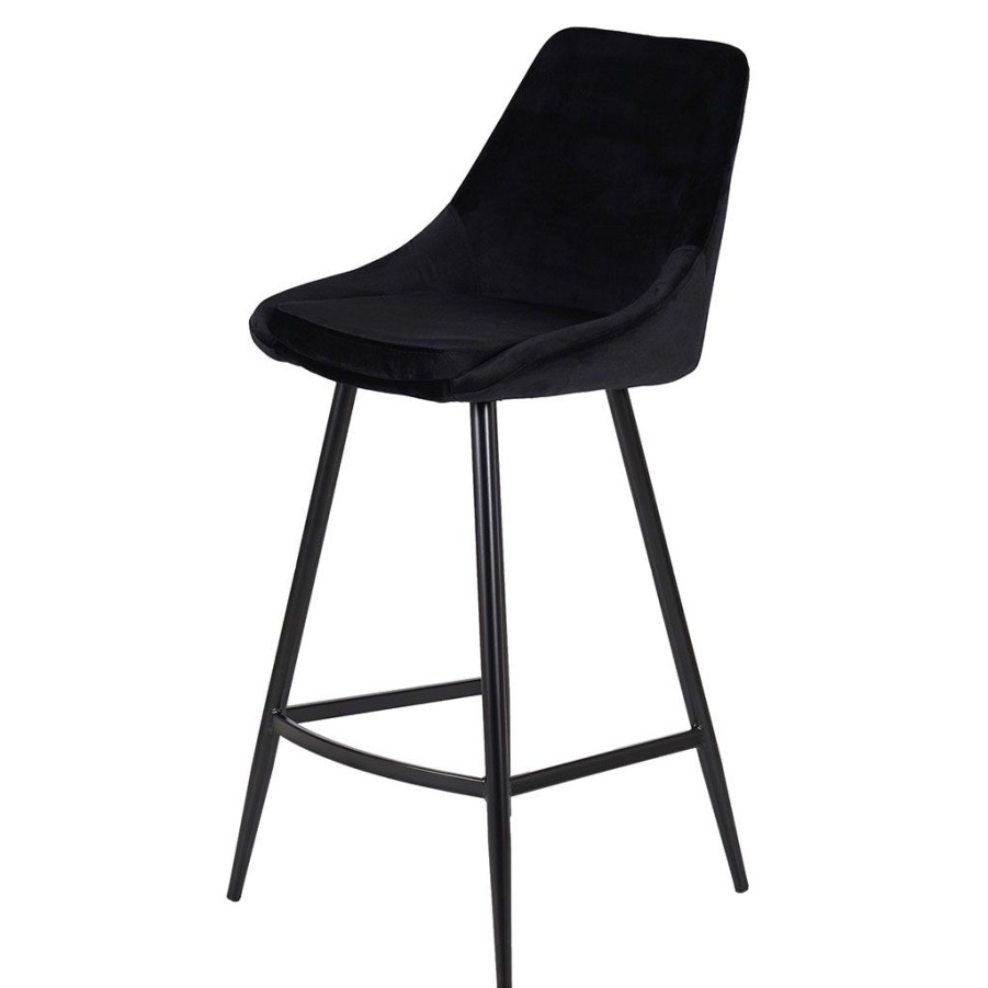 Meubles Fabrique De Styles Tabourets Et Chaises De Bar | Chaise De Bar En Velours Cotele Noir - Ben