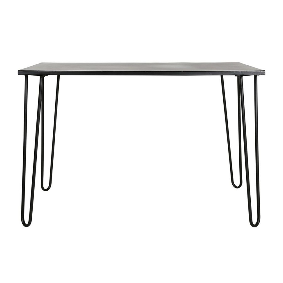 Meubles Fabrique De Styles Table De Salle A Manger | Table A Manger En Fer Noir 120X77 Cm - Sevent'S