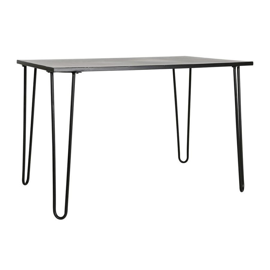 Meubles Fabrique De Styles Table De Salle A Manger | Table A Manger En Fer Noir 120X77 Cm - Sevent'S