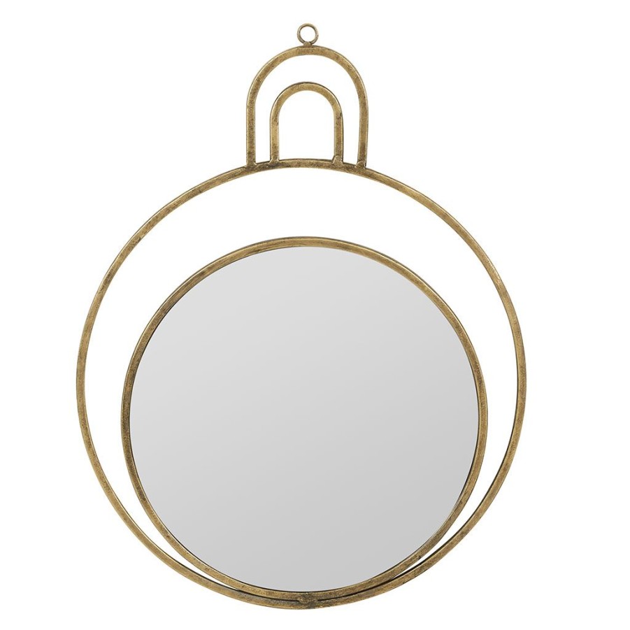 Deco Fabrique De Styles | Miroir Rond En Fer Dore - Koshi