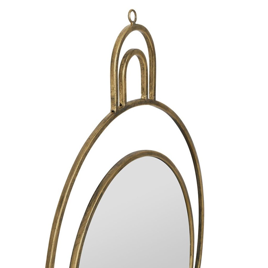 Deco Fabrique De Styles | Miroir Rond En Fer Dore - Koshi