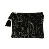 Accessoires Et Loisirs Fabrique De Styles Sacs Et Pochettes | Pochette Ligne Noir+Dore 14X11Cm Velours Polyester