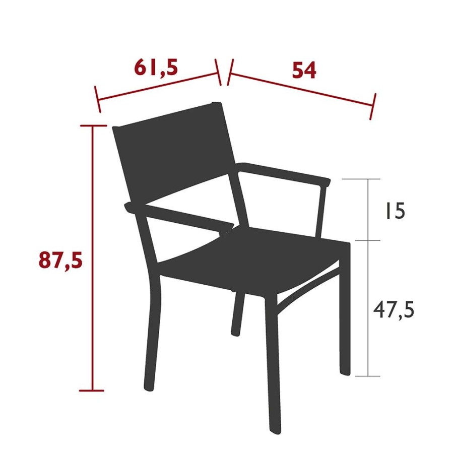 Jardin Fabrique De Styles Chaises&Fauteuils | Fauteuil De Jardin Gris Carbone Bridge Costa