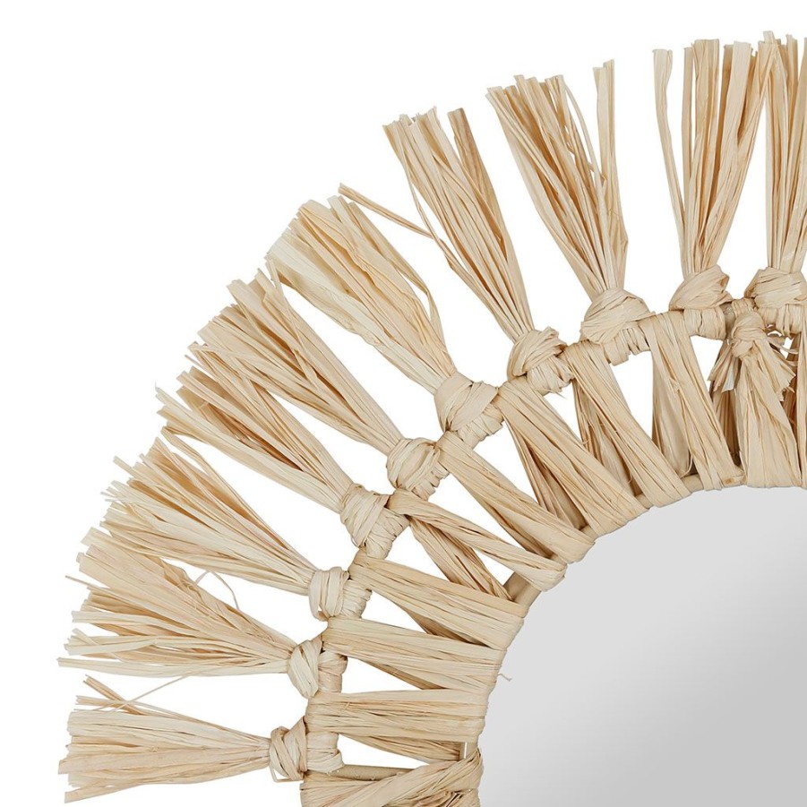 Deco Fabrique De Styles | Miroir Rond En Raphia Naturel D30Cm