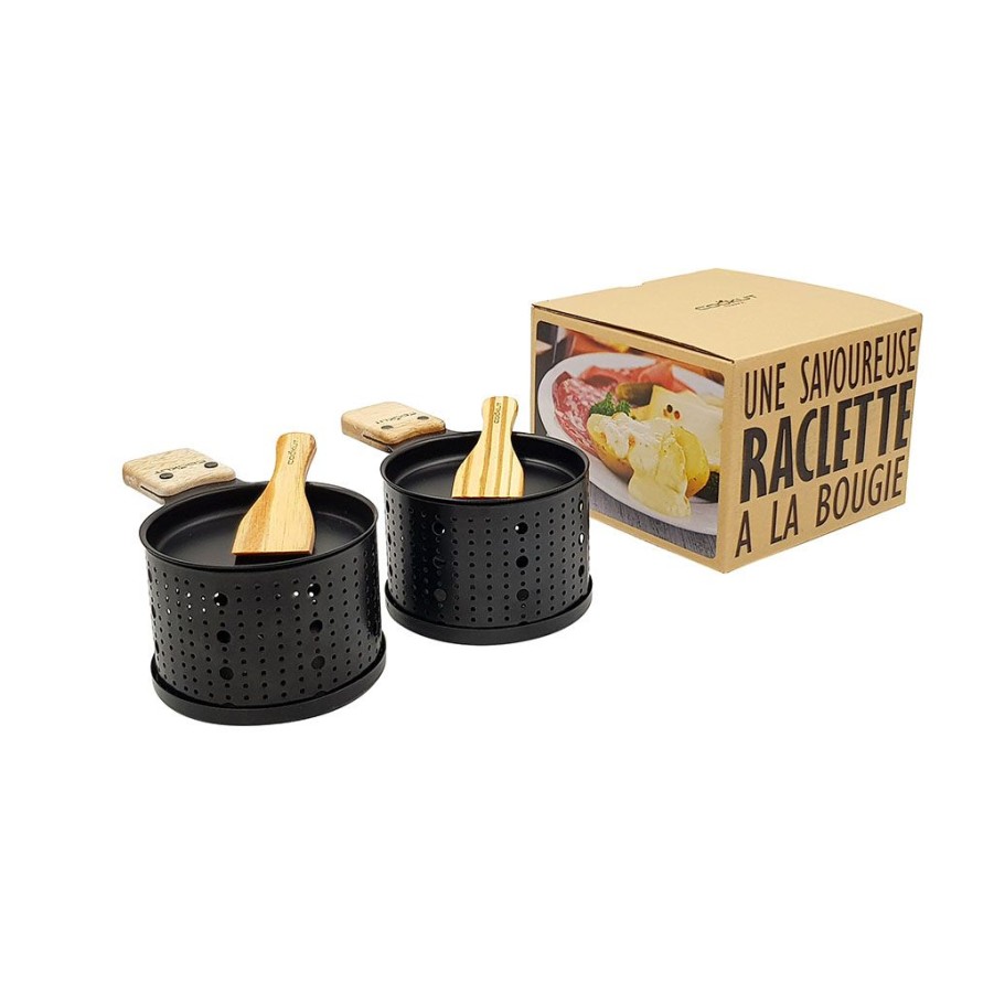 Arts De La Table Fabrique De Styles Plats Et Appareils De Cuisson | Appareil A Raclette Noir A La Bougie Pour 2