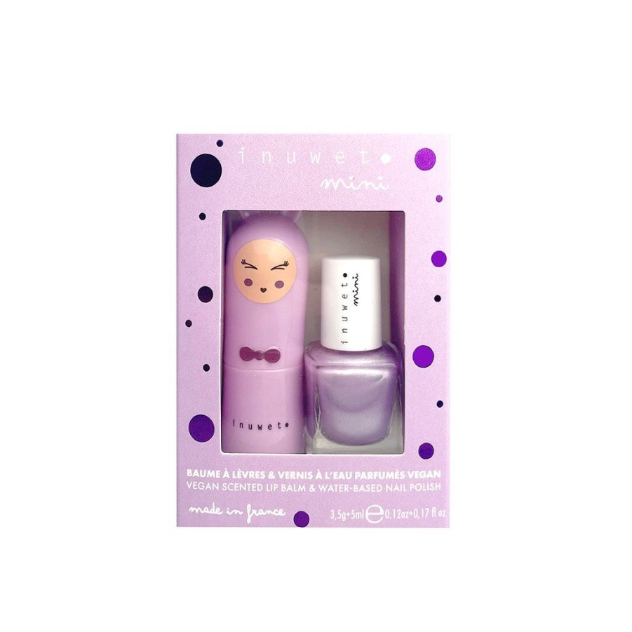 Bien&Etre Fabrique De Styles Accessoires Soins | Coffret Duo Baume A Levres Parfum Guimauve Et Vernis A L'Eau Violet