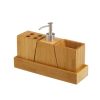 Droguerie Fabrique De Styles Rangements Salle De Bain | Set De Toilette Avec Plateau 4 Pieces Bambou