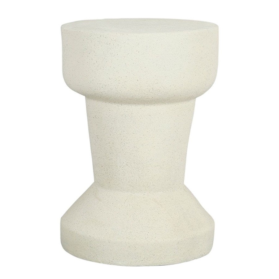 Meubles Fabrique De Styles Poufs Et Tabourets | Tabouret Blanc Casse -Mians