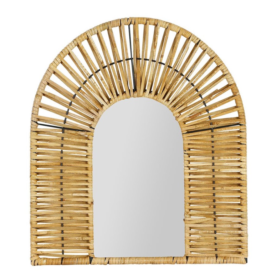 Deco Fabrique De Styles | Miroir En Rotin Et Fer Naturel 37.5Xh54.5Cm - Eventail