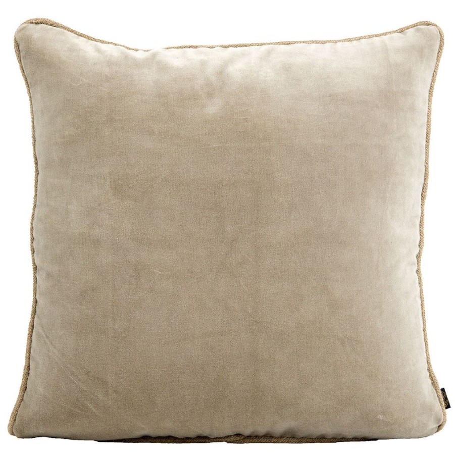 Textiles Fabrique De Styles | Coussin Delhi Craie 45X45Cm En Velour