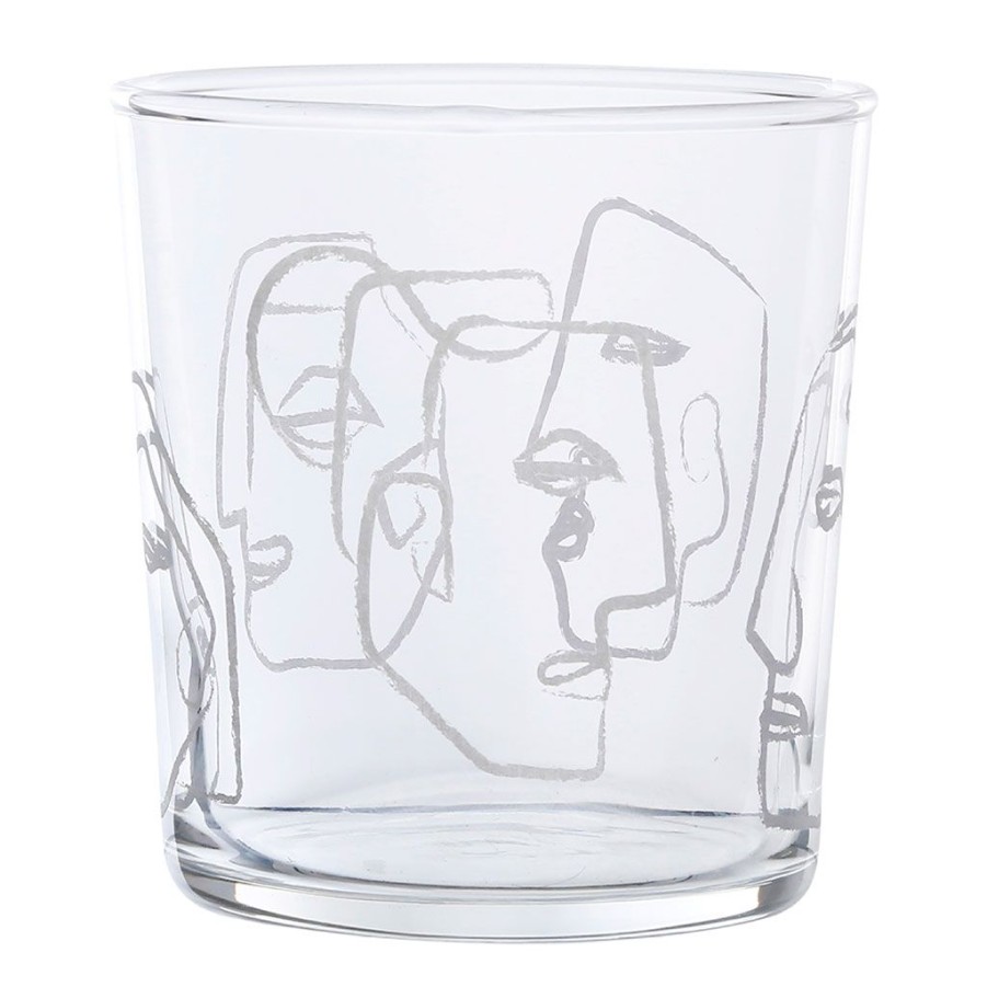 Arts De La Table Fabrique De Styles Verres A Eau Et Gobelets | Gobelet Visage Bodega Blanc 35.5Cl En Verre