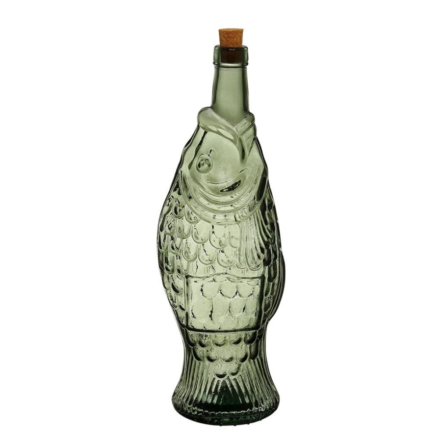 Arts De La Table Fabrique De Styles Carafes Et Pichets | Bouteille Poisson Sauge 1.1L En Verre Recycle