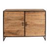 Meubles Fabrique De Styles Buffets Et Vitrines | Buffet Bas En Acacia Et Fer 2 Portes H90Cm - Factory