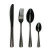 Arts De La Table Fabrique De Styles Menageres | Menagere 16 Pieces En Inox Noir Motif Chevron