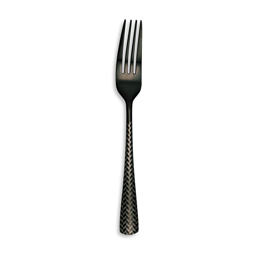 Arts De La Table Fabrique De Styles Menageres | Menagere 16 Pieces En Inox Noir Motif Chevron