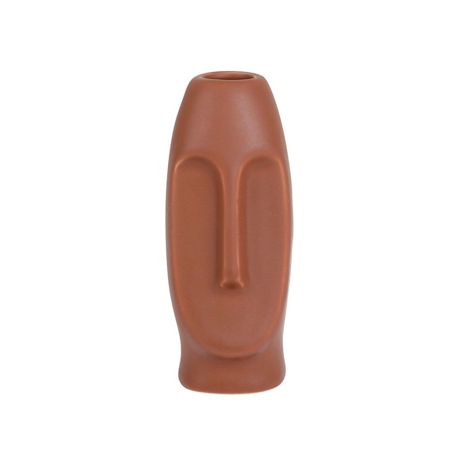 Deco Fabrique De Styles Vases Et Soliflores | Vase Face Terracotta 6X5.5Xh13.5Cm Gres