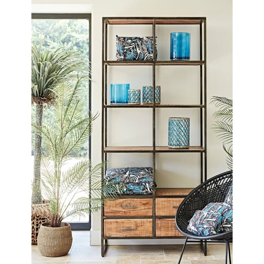 Meubles Fabrique De Styles Bibliotheques Et Etageres | Etagere En Fer Noir Et Bois D' Acacia H200Cm- Factory