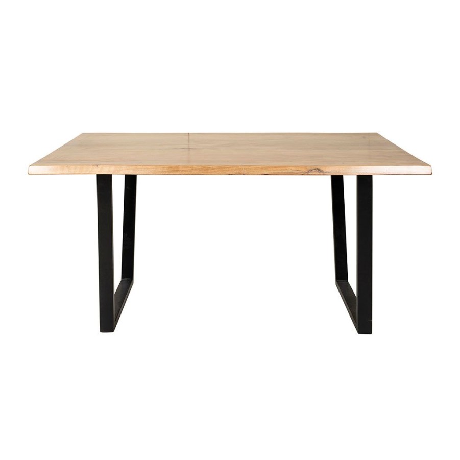 Meubles Fabrique De Styles Table De Salle A Manger | Table En Acacia Et Pieds En Fer Noir 160X90Cm - Brooklyn