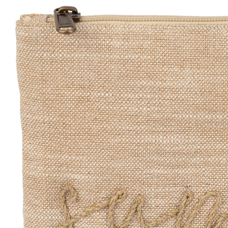 Accessoires Et Loisirs Fabrique De Styles Sacs Et Pochettes | Pochette Brodee Medi Summer Naturel 28X20Cm Coton