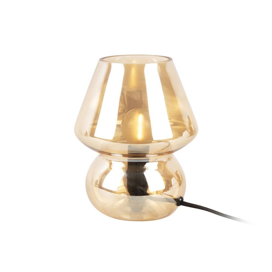 Luminaires Fabrique De Styles | Lampe En Verre Vintage H18Cm Ambre