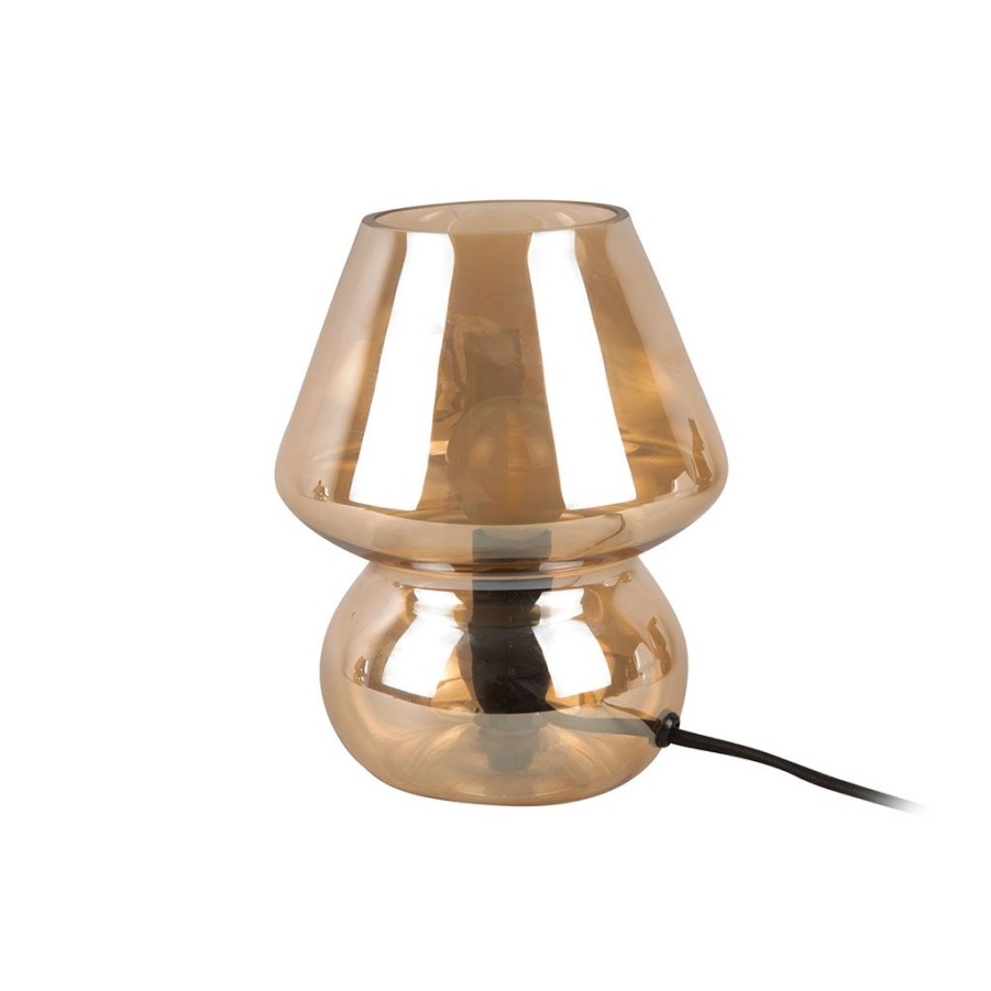 Luminaires Fabrique De Styles | Lampe En Verre Vintage H18Cm Ambre