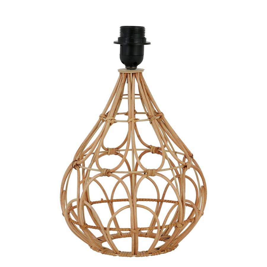 Luminaires Fabrique De Styles | Pied De Lampe Rond En Rotin H33Cm Naturel - Brasil