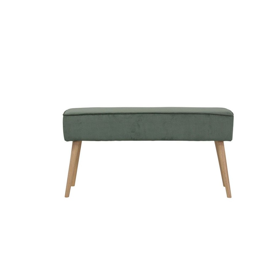 Meubles Fabrique De Styles Bancs Et Banquettes | Banc En Velours Cotele Vert - Popy