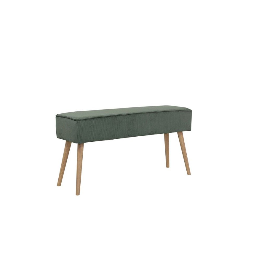 Meubles Fabrique De Styles Bancs Et Banquettes | Banc En Velours Cotele Vert - Popy