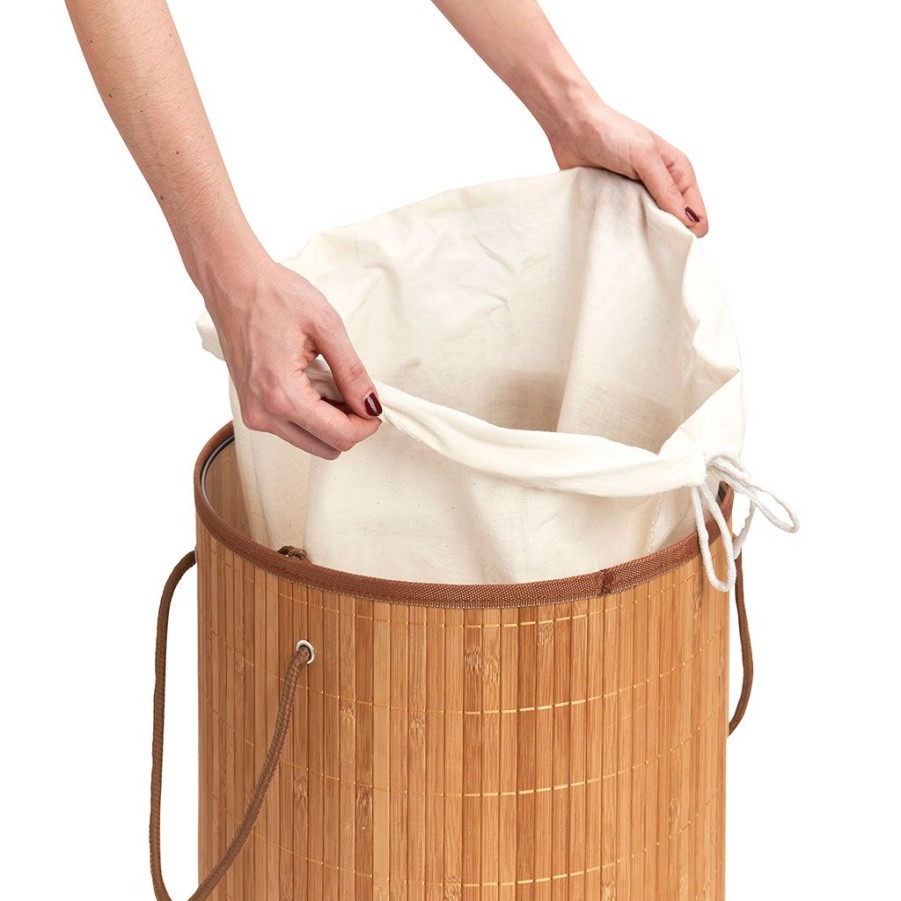 Droguerie Fabrique De Styles Rangements Salle De Bain | Panier A Linge En Bambou Naturel