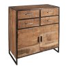 Meubles Fabrique De Styles Buffets Et Vitrines | Buffet Bas En Acacia Et Fer 2 Portes H105Cm -Factory