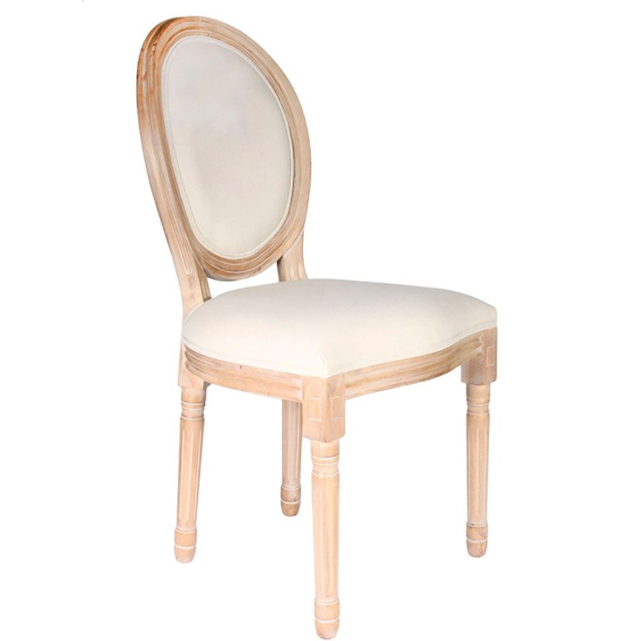 Meubles Fabrique De Styles Chaises | Chaise Medaillon En Bois D'Hevea Beige