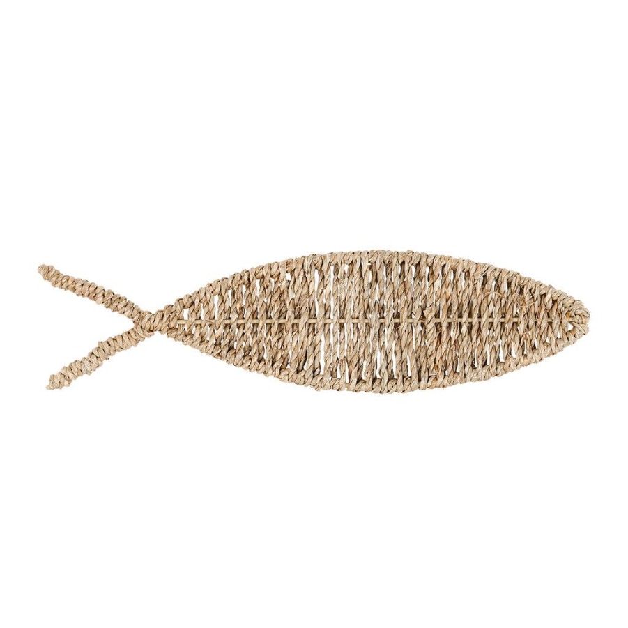 Deco Fabrique De Styles Petits Objets Deco | Deco Poisson Borneo Naturel 32X8Cm