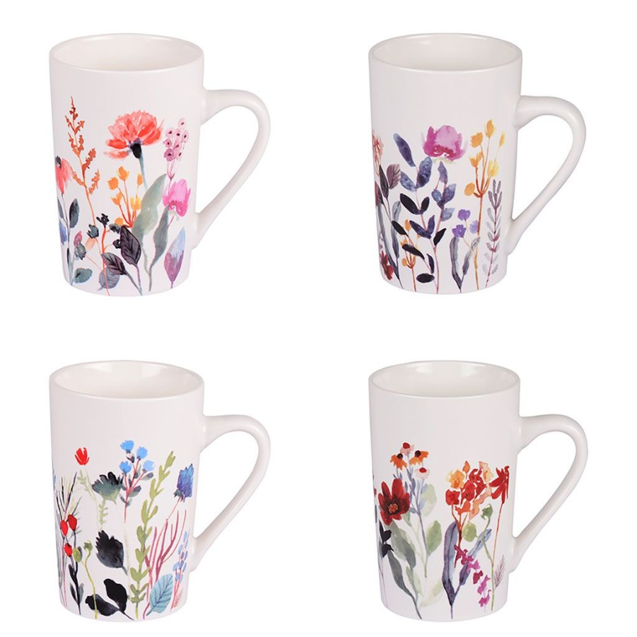 Arts De La Table Fabrique De Styles Tasses Et Mugs | Coffret De 4 Mugs En Porcelaine 35Cl - Flor