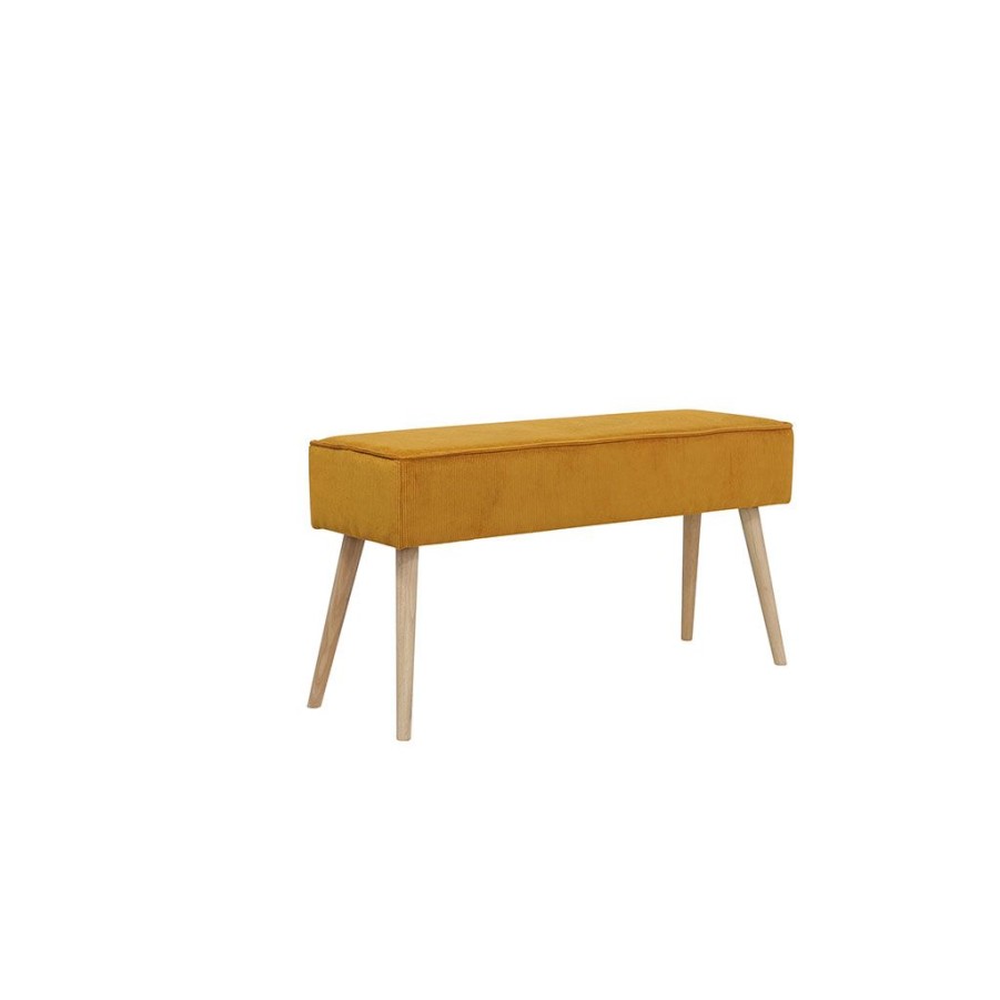 Meubles Fabrique De Styles Bancs Et Banquettes | Banc En Velours Cotele Abricot - Popy