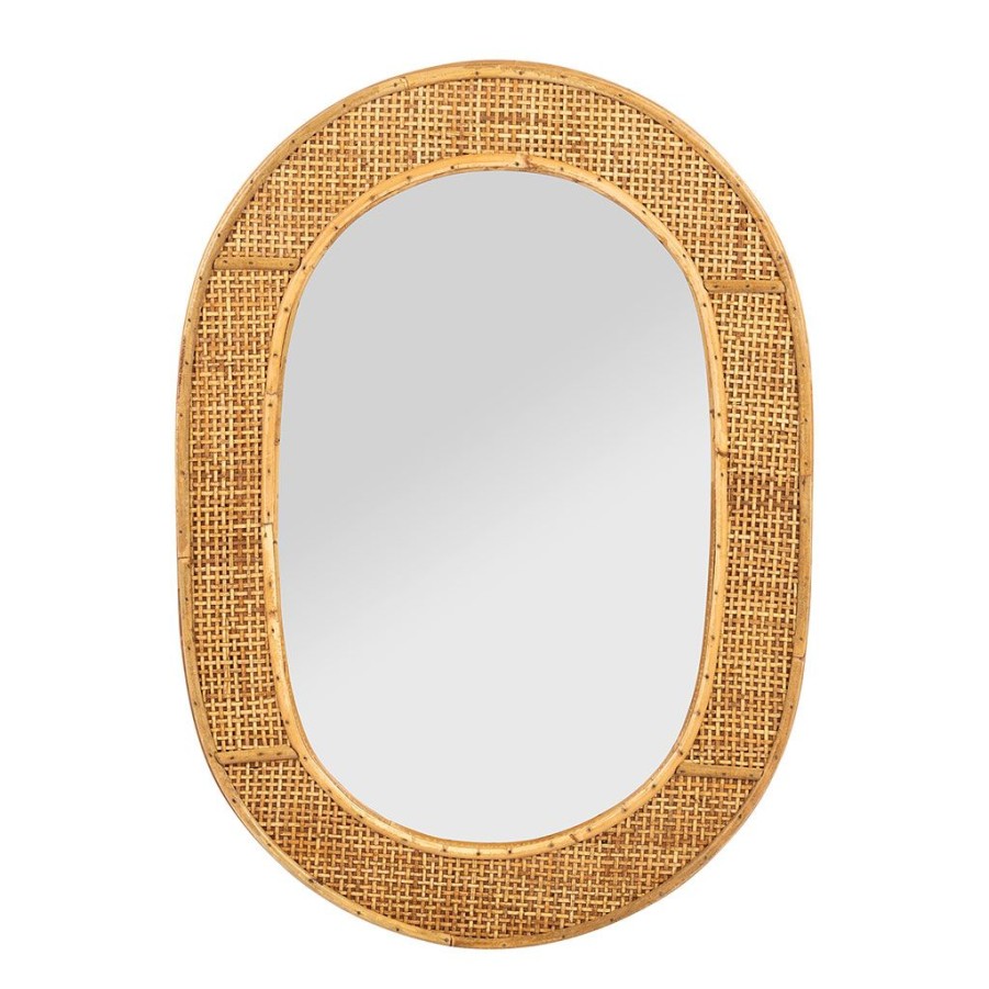 Deco Fabrique De Styles | Miroir Ovale En Rotin Naturel - Tamba