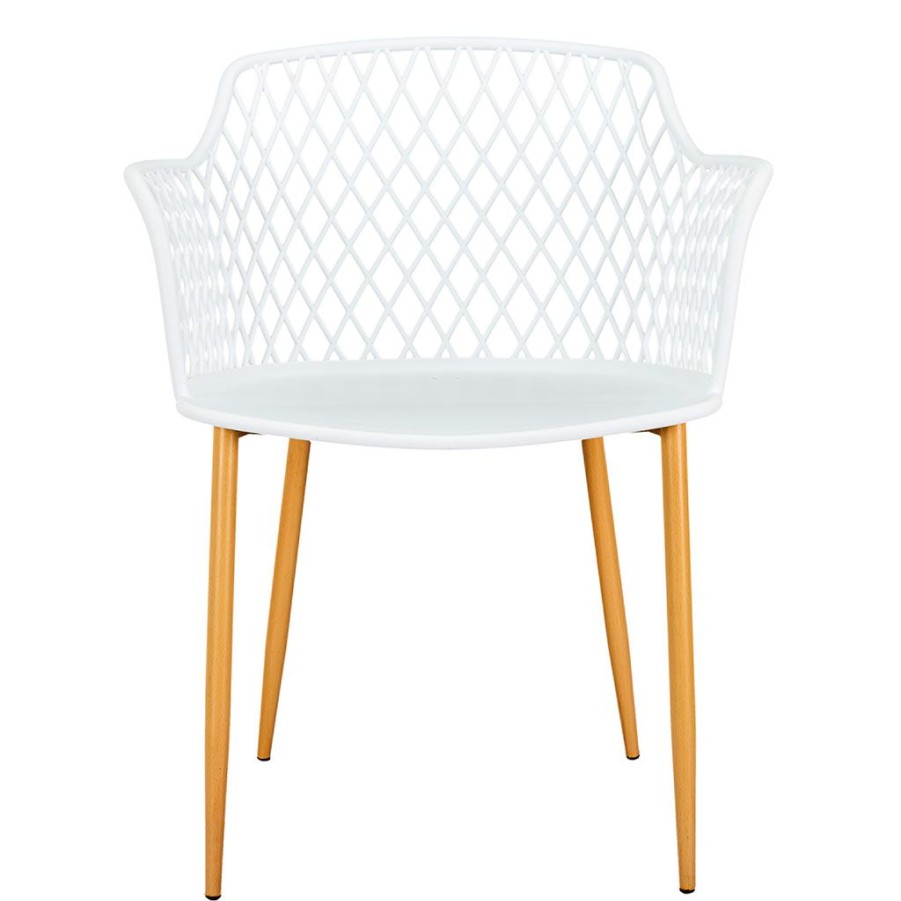 Jardin Fabrique De Styles Chaises&Fauteuils | Fauteuil De Jardin Blanc En Plastique Malaga