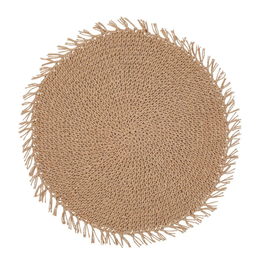 Textiles Fabrique De Styles Sets De Table | Set De Table Rond Tressine Naturel En Papier