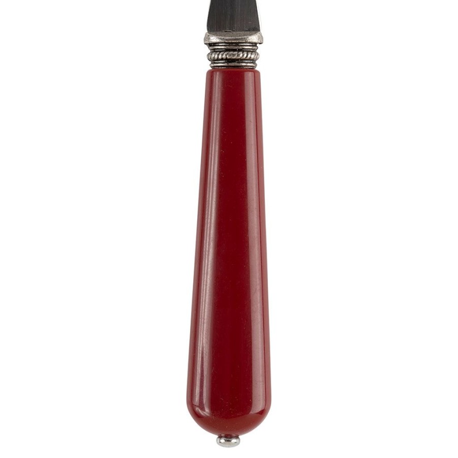 Arts De La Table Fabrique De Styles Couverts | Cuillere Cafe Lucie Rouge En Inox