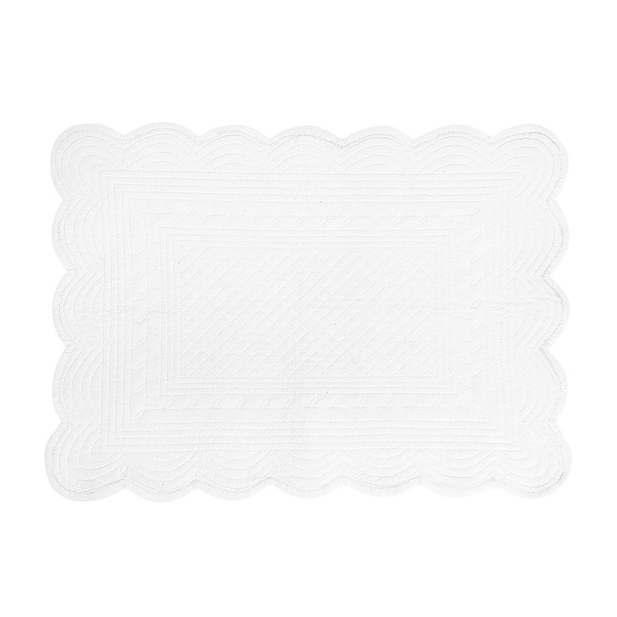 Textiles Fabrique De Styles Sets De Table | Set De Table Rectangulaire Blanc En Coton