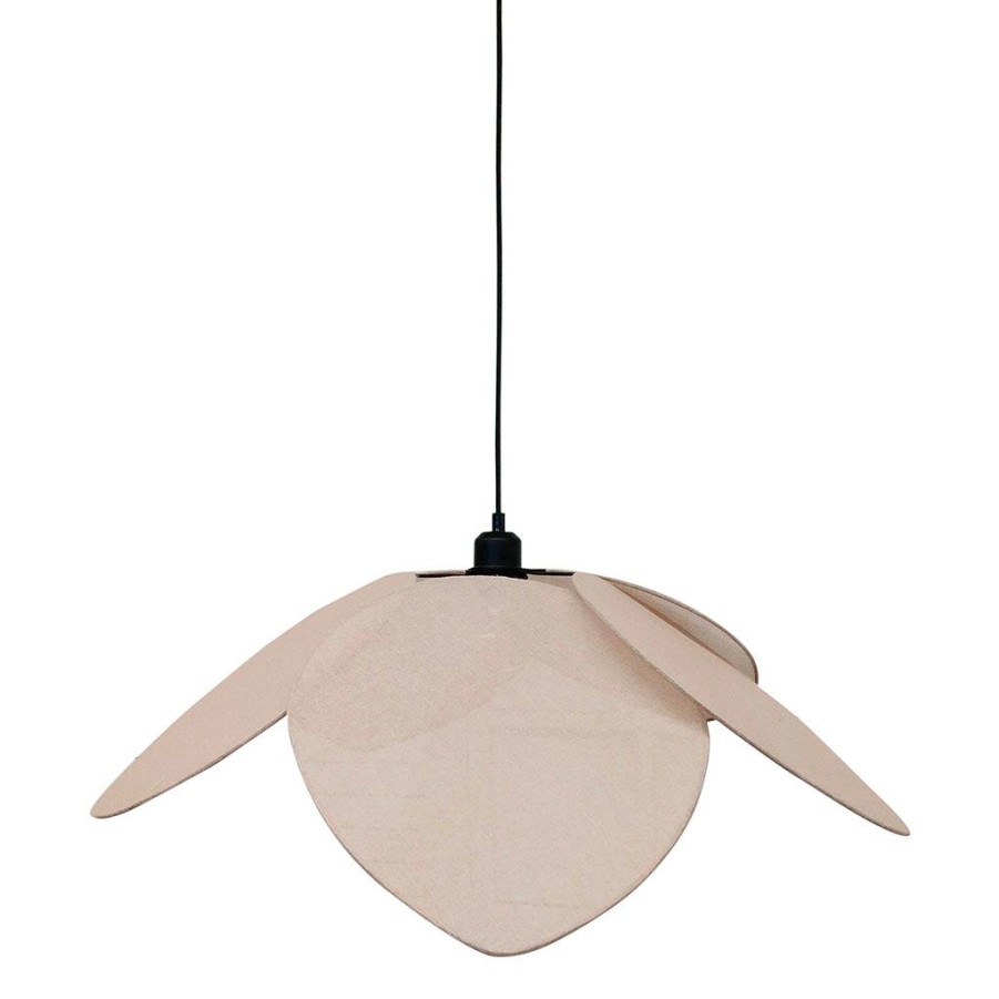 Luminaires Fabrique De Styles | Suspension En Tissu Et Fer D70Cm Naturel - Japandi