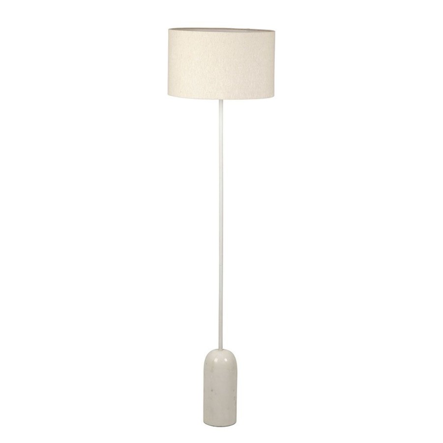 Luminaires Fabrique De Styles | Lampadaire En Marbre Et Fer Blanc H150Cm - Organic