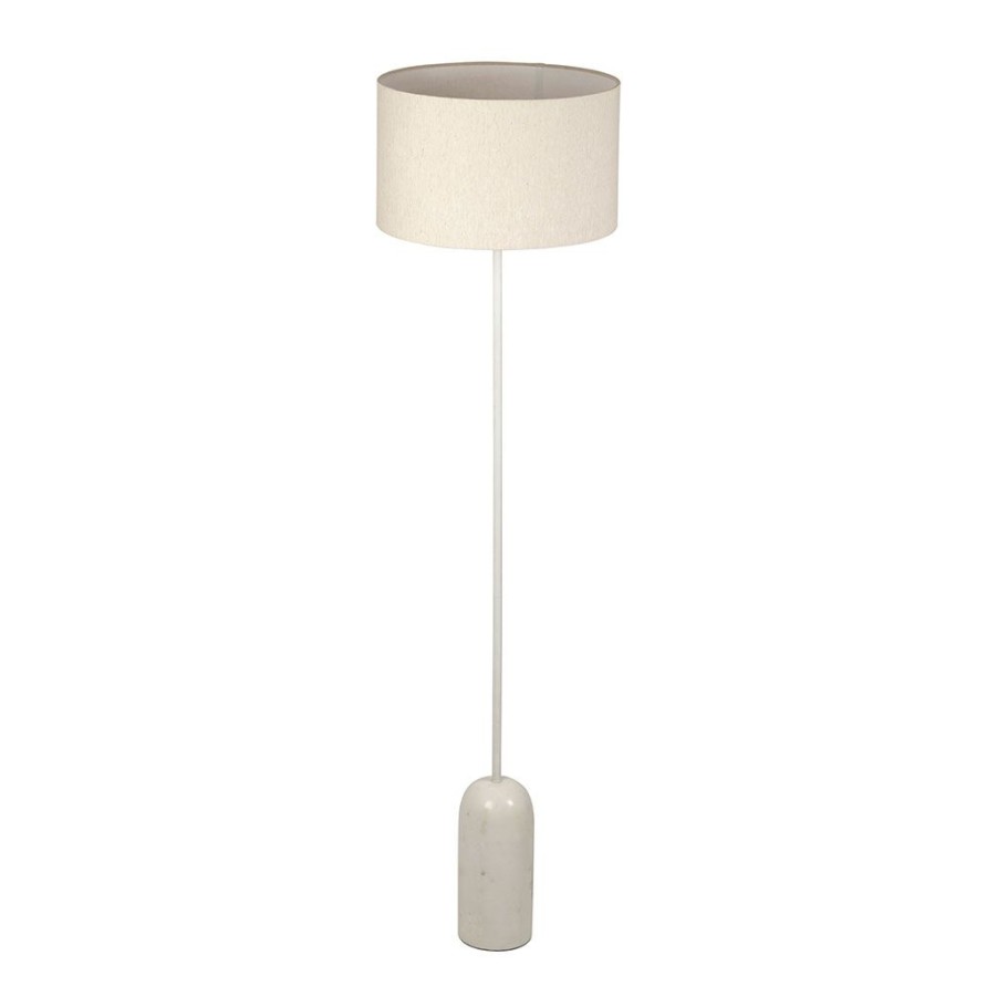 Luminaires Fabrique De Styles | Lampadaire En Marbre Et Fer Blanc H150Cm - Organic