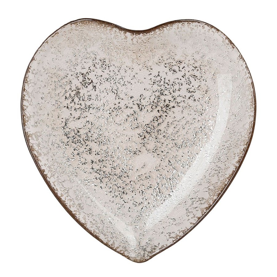 Arts De La Table Fabrique De Styles Plats Et Saladiers | Plat Coeur En Verre Mercurise 29X29Cm - Coeur